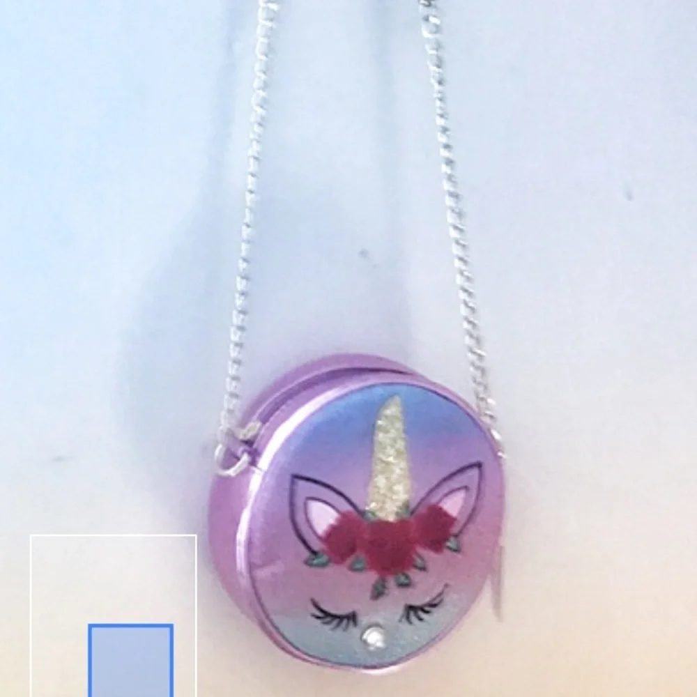 - New Claire’s round unicorn purse embroidered crossbody